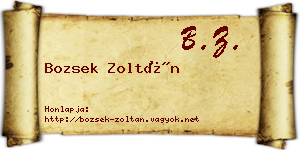 Bozsek Zoltán névjegykártya